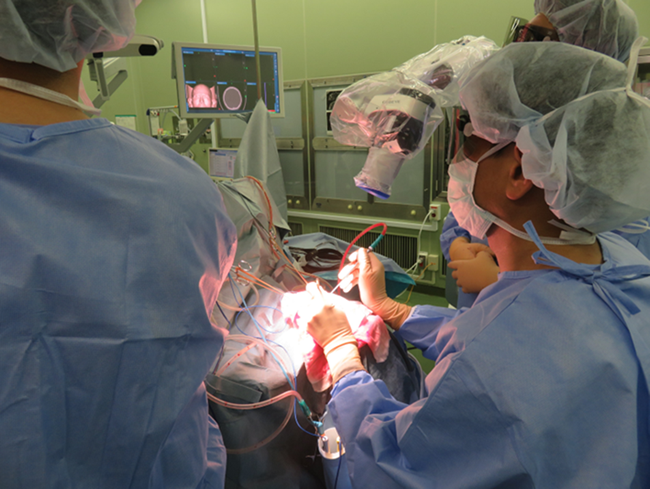 小さな鏡筒で、自由度の高い手術が可能です。